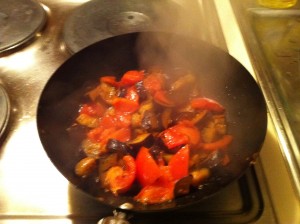 tomates et aubergines cuites